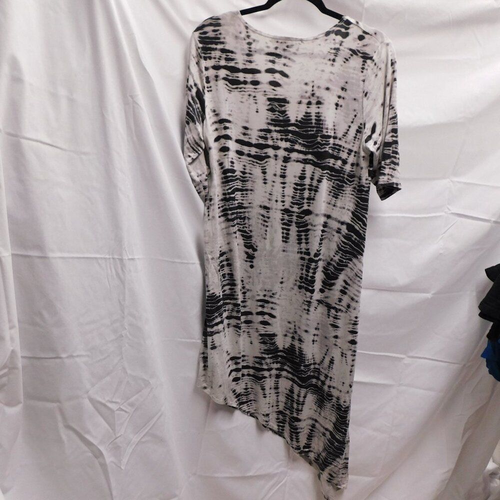 Bryn Walker S Black & White Tie Dye Assym Maxi Dress EUC - Picture 4 of 4